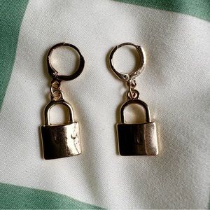 lock huggie hoop earrings